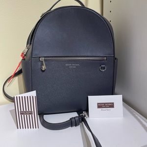 Henri Bendel West 57th Backpack, Saffiano Leather, Grey/Gray